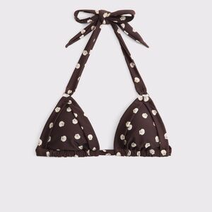 Abercrombie & Fitch Brown and White Shell Bikini Top